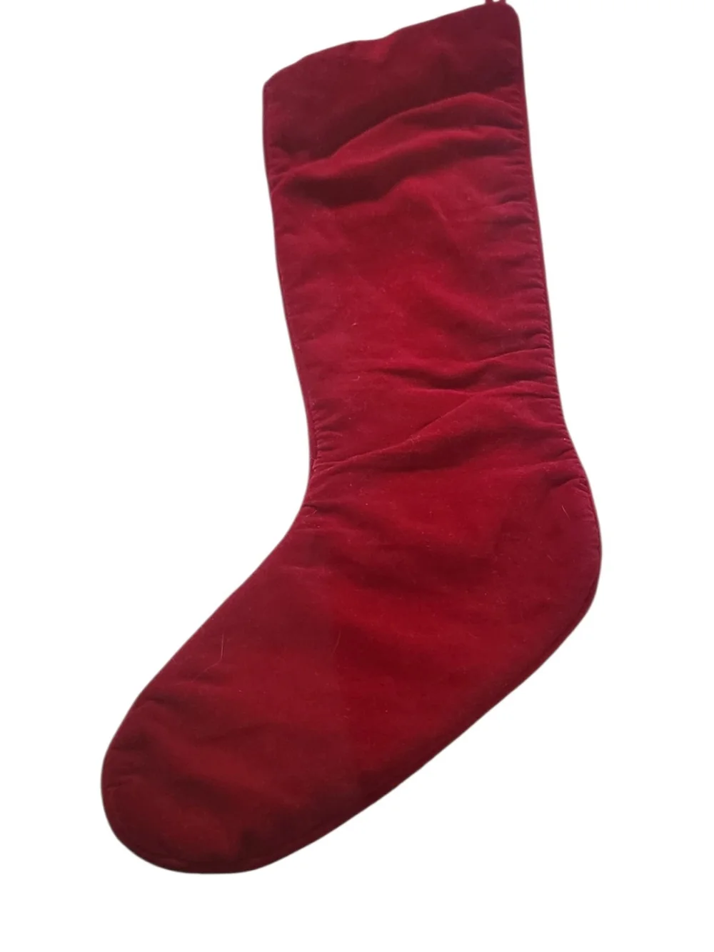 Vintage Wool Handcrafted Red Angel Needlepoint Christmas Stocking